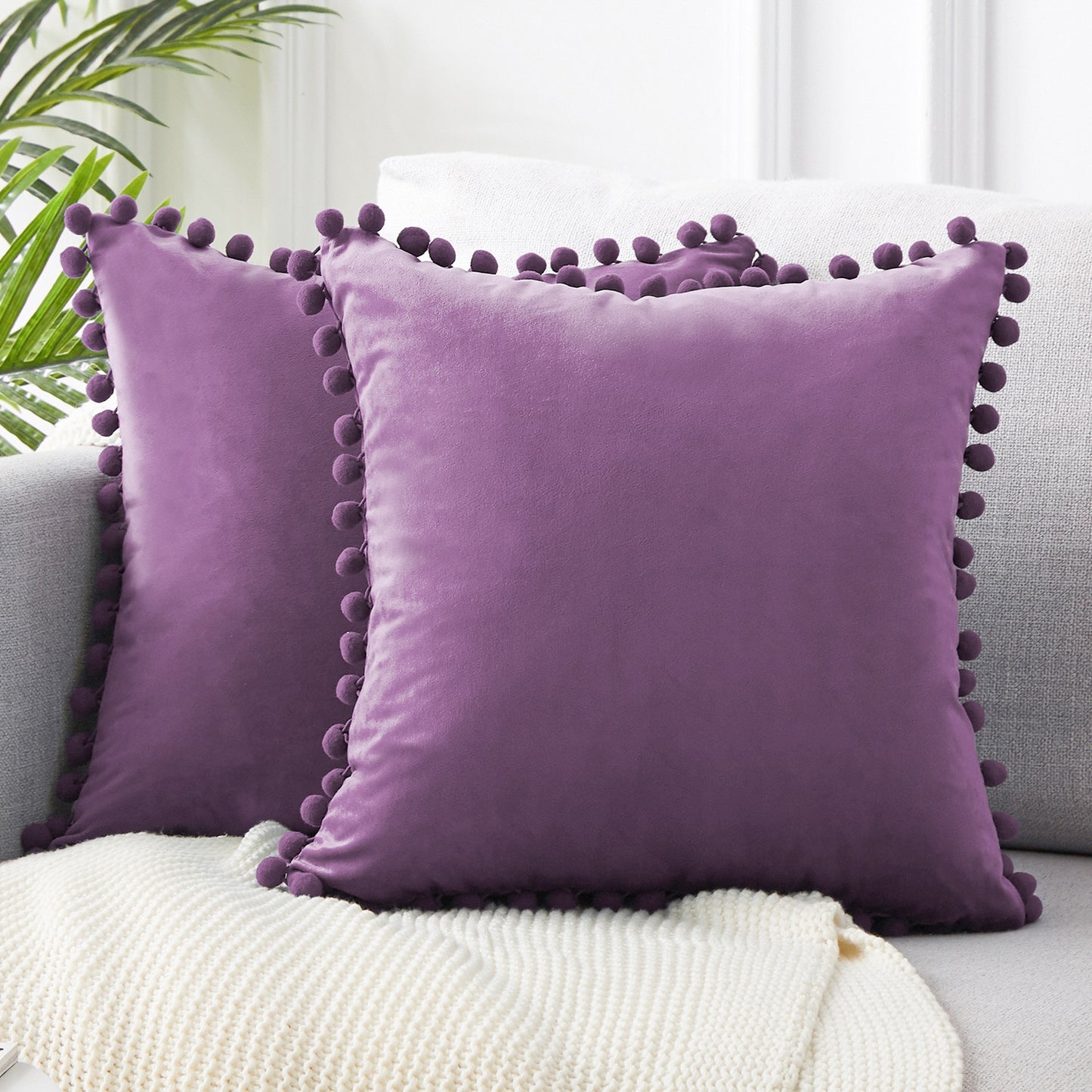 Pompom Velvet Cushion Cover