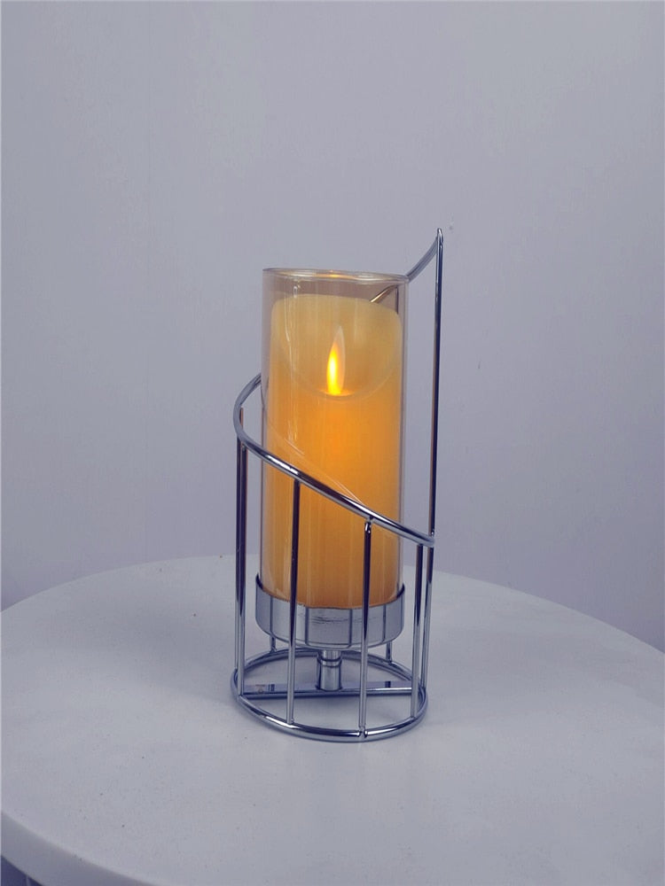 Golden Iron Candle Holder