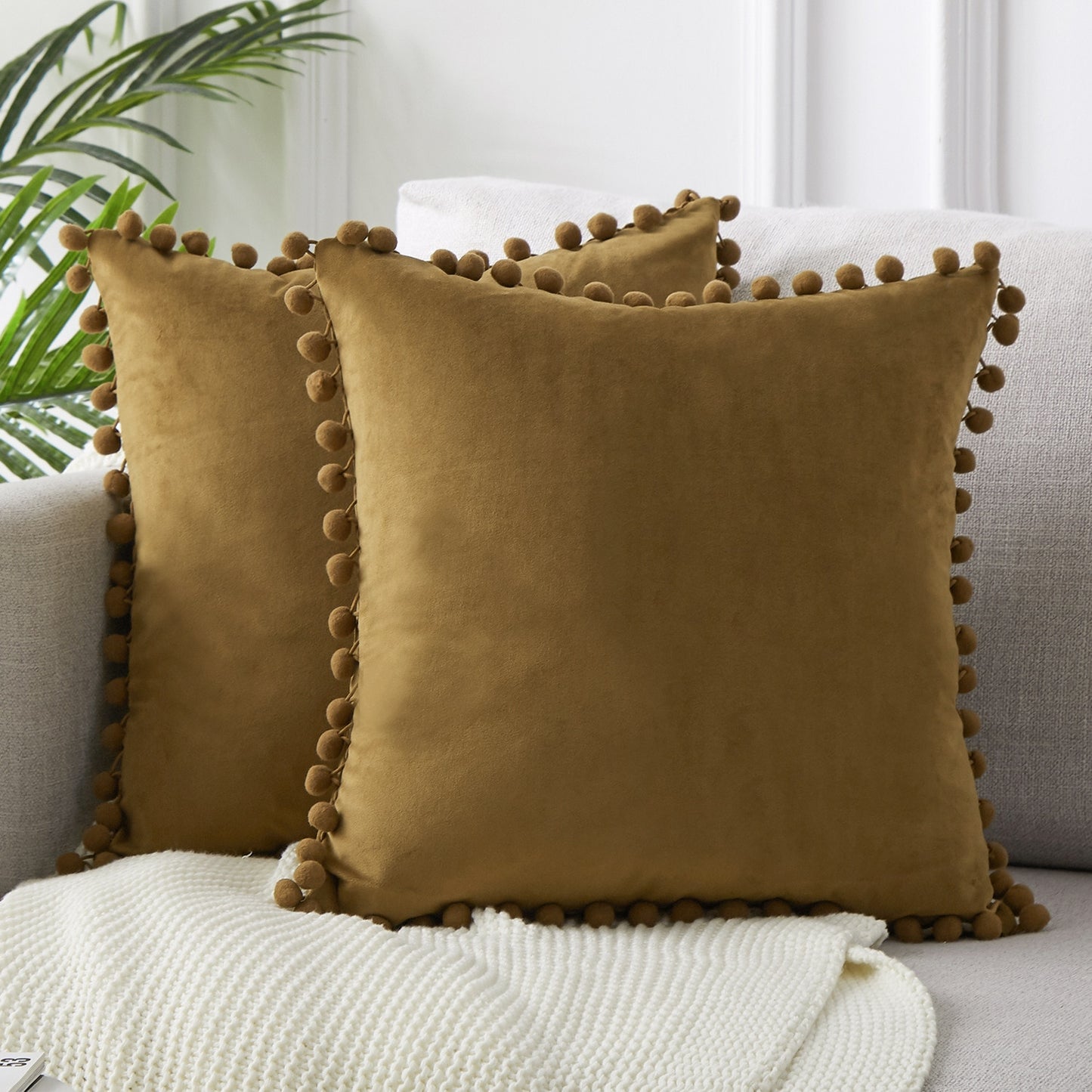 Pompom Velvet Cushion Cover