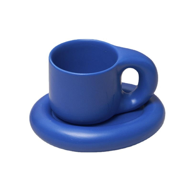 Ceramic Coffee Mug with Saucer