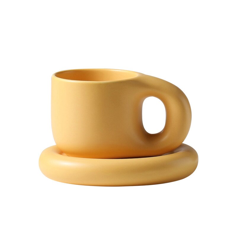 Ceramic Coffee Mug with Saucer