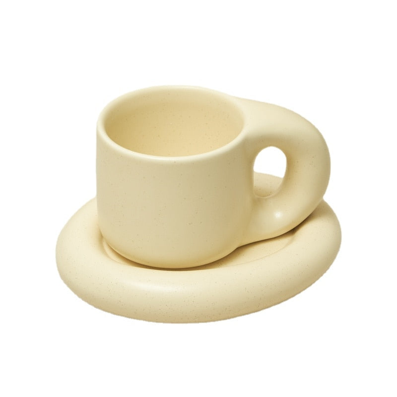 Ceramic Coffee Mug with Saucer