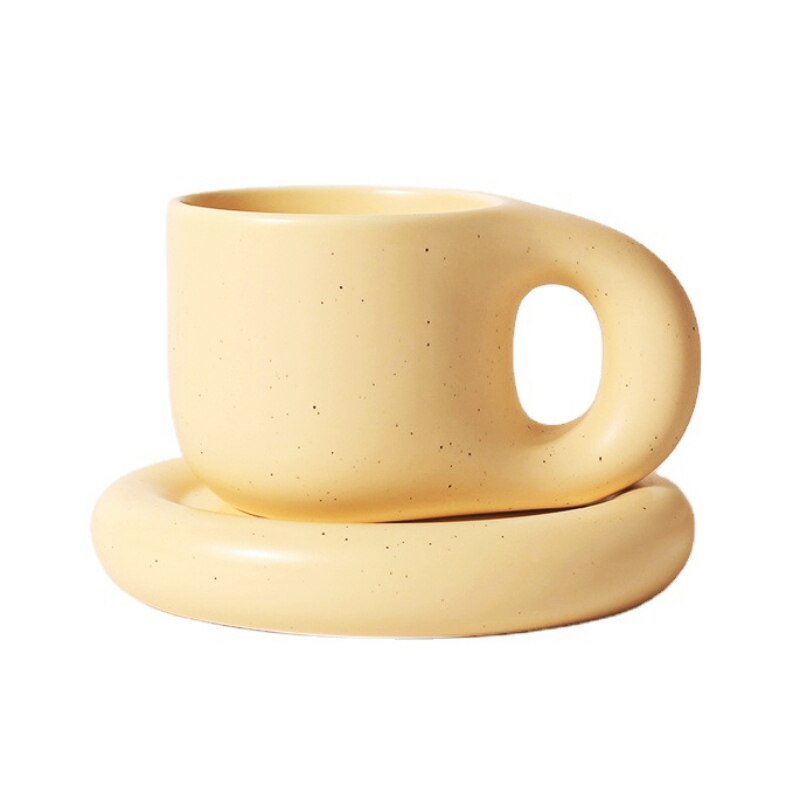 Ceramic Coffee Mug with Saucer