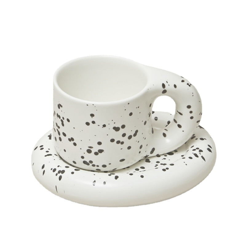 Ceramic Coffee Mug with Saucer